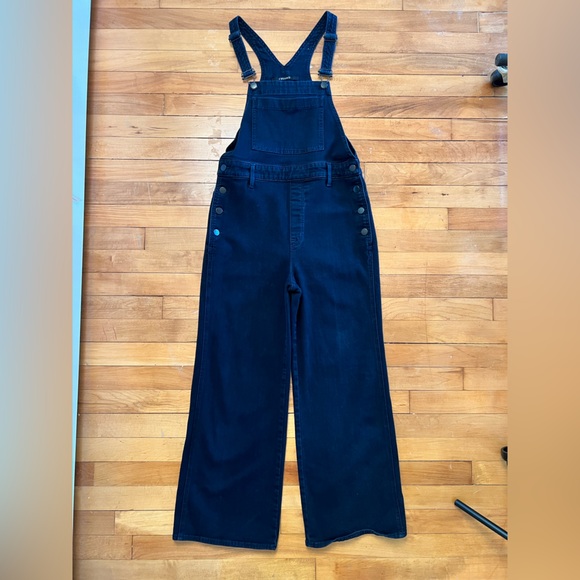 J BRAND Womens Denim dark blue Wash Slim Jumpsuit Overalls Size Medium Cropped - Picture 2 of 5
